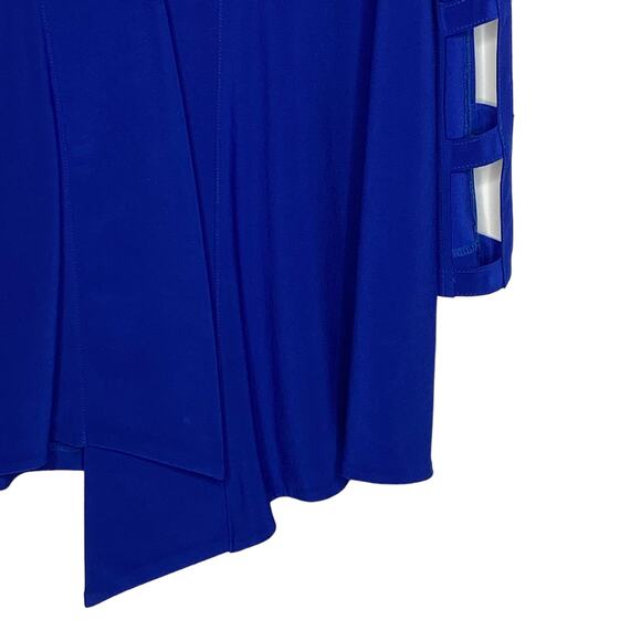 IC by Connie K Womens Size Small Blue Single Button Blazer Jacket Open Sleeves - Picture 5 of 8